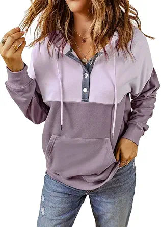 Dokotoo Womens 2025 Hoodies Button Collar Drawstring