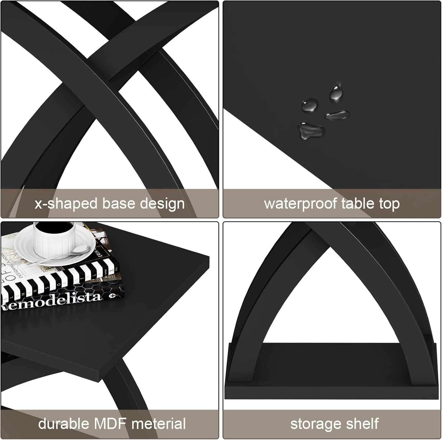 ChooChoo End Side Modern End Table with Storage Shelf