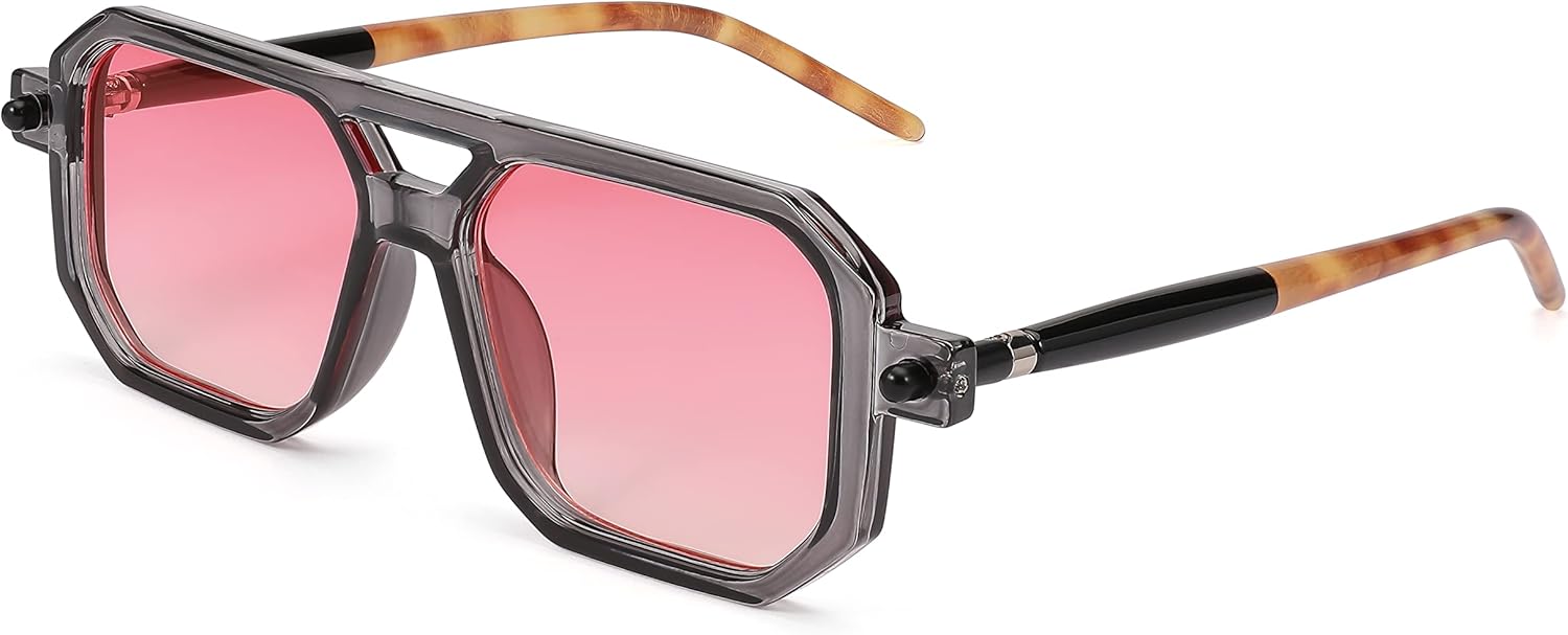 Vintage Flat Aviator Sunglasses for Women Men