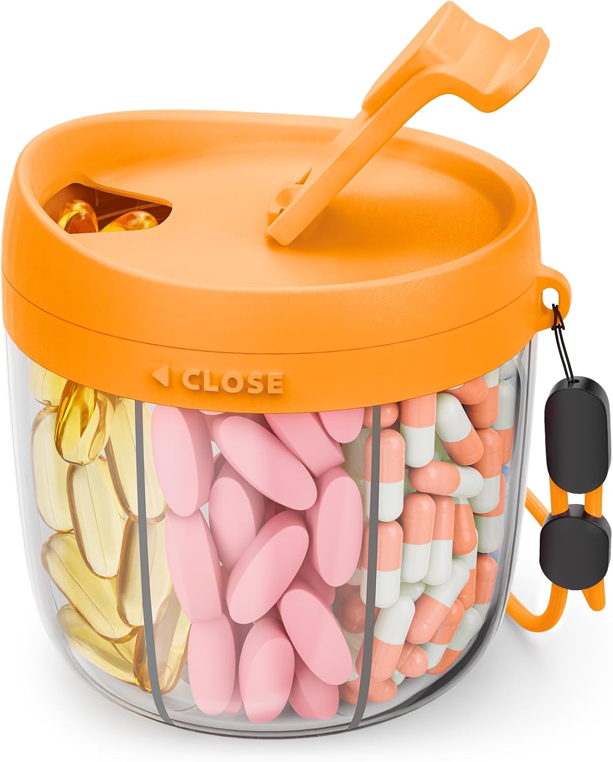 Cute Pill Dispenser with 7 Large Compartments