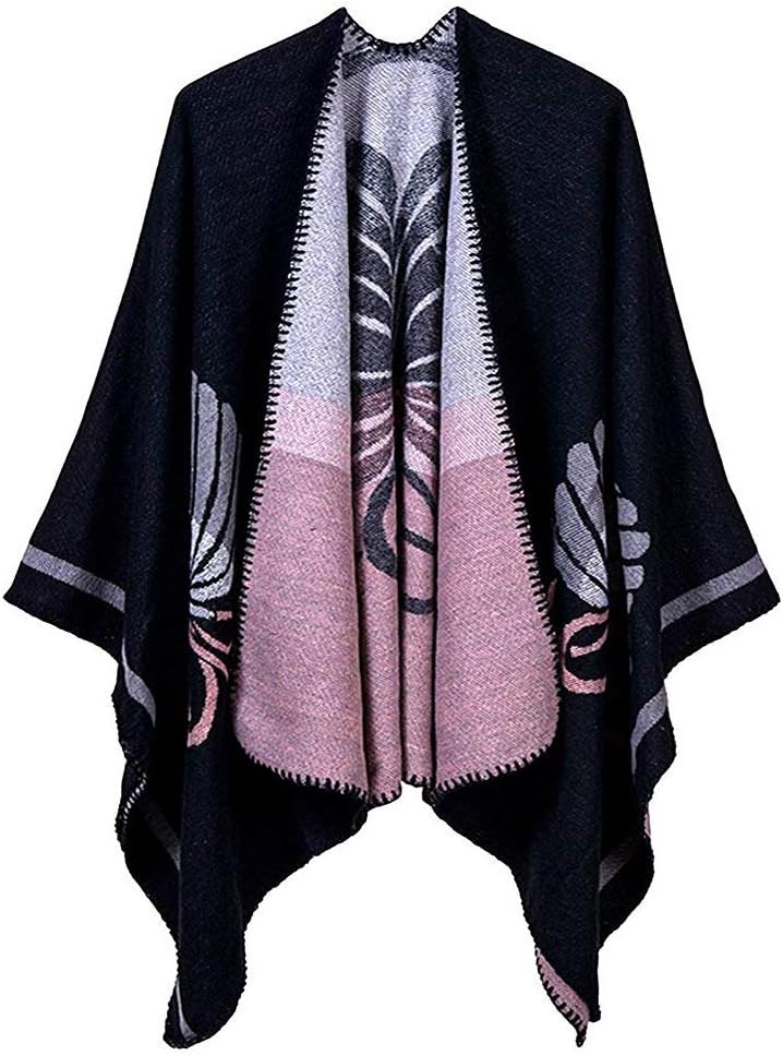 Vintage Pattern Poncho Cape for Women