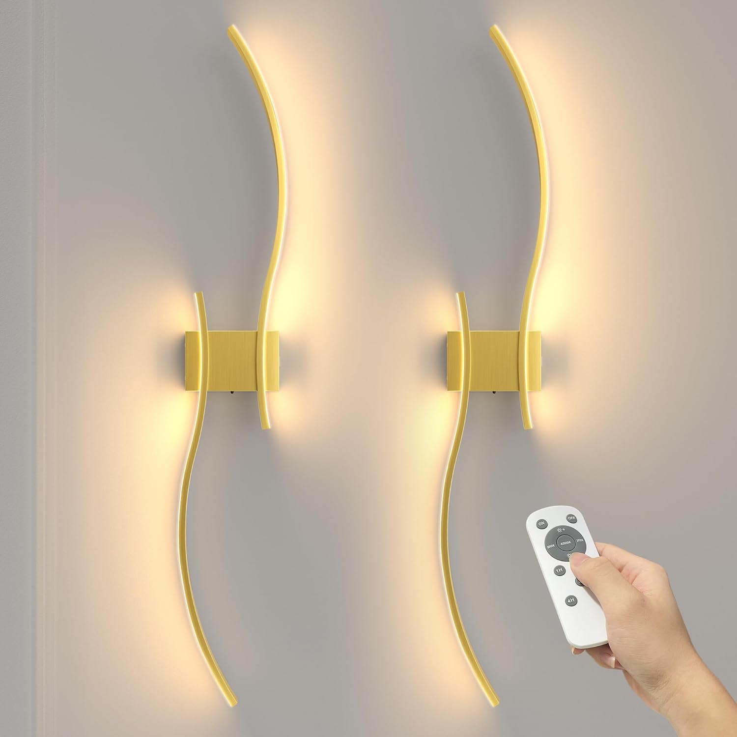 NIORSUN Battery Operated Wall Lights with Remote