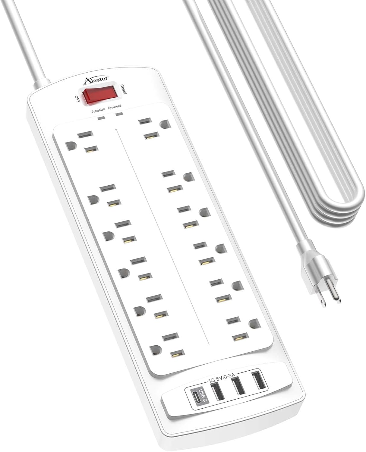 ALESTOR Power Strip Surge Protector