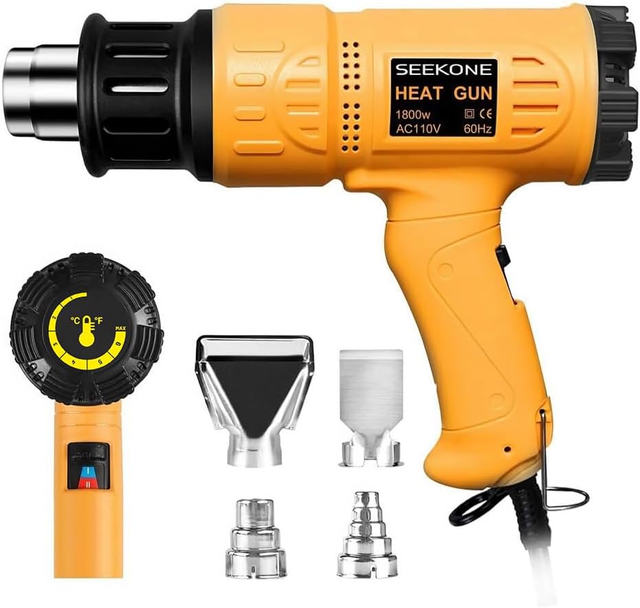 SEEKONE Heat Gun Fast Heating Heavy Duty Hot Air Gun Kit