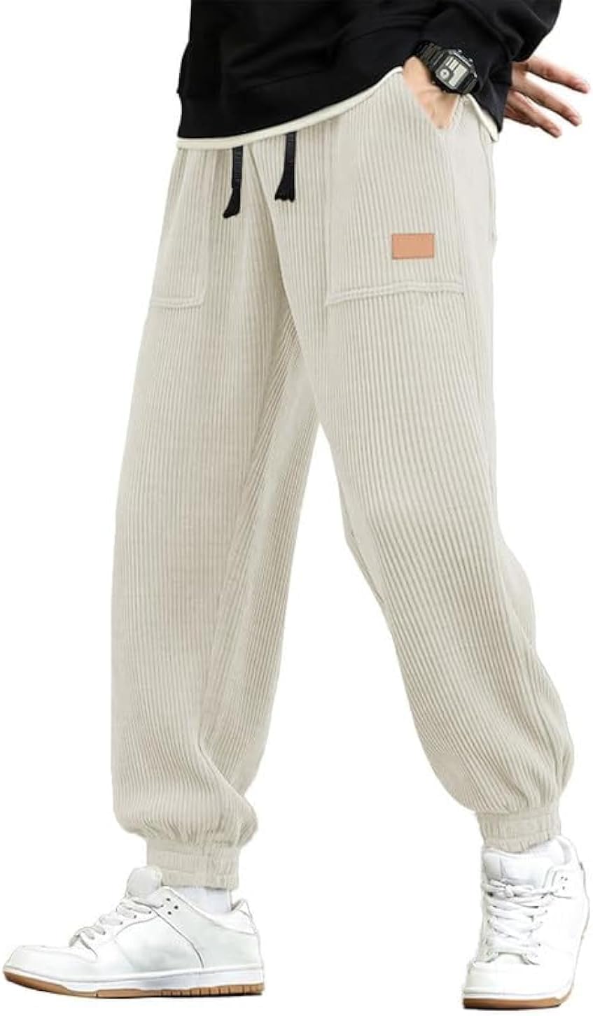 JMIERR Mens Corduroy Joggers Pants Casual Cargo Pants