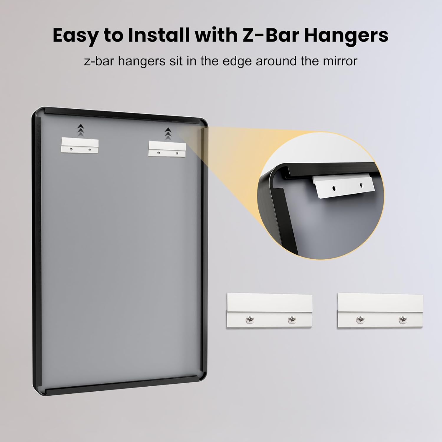 LOAAO Black Metal Framed Bathroom Mirror for Wall