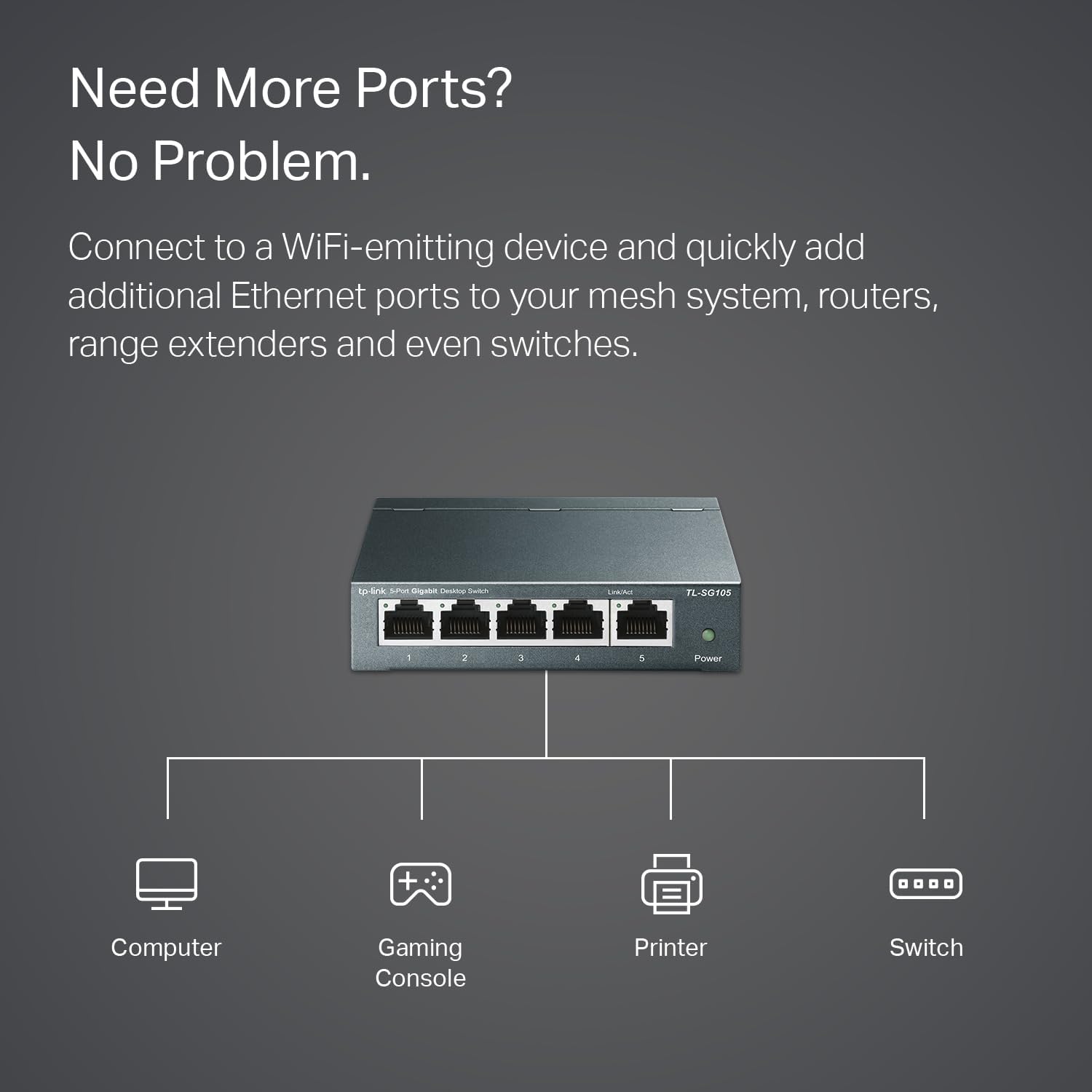TP-Link TL-SG105 5-Port Gigabit Ethernet Switch