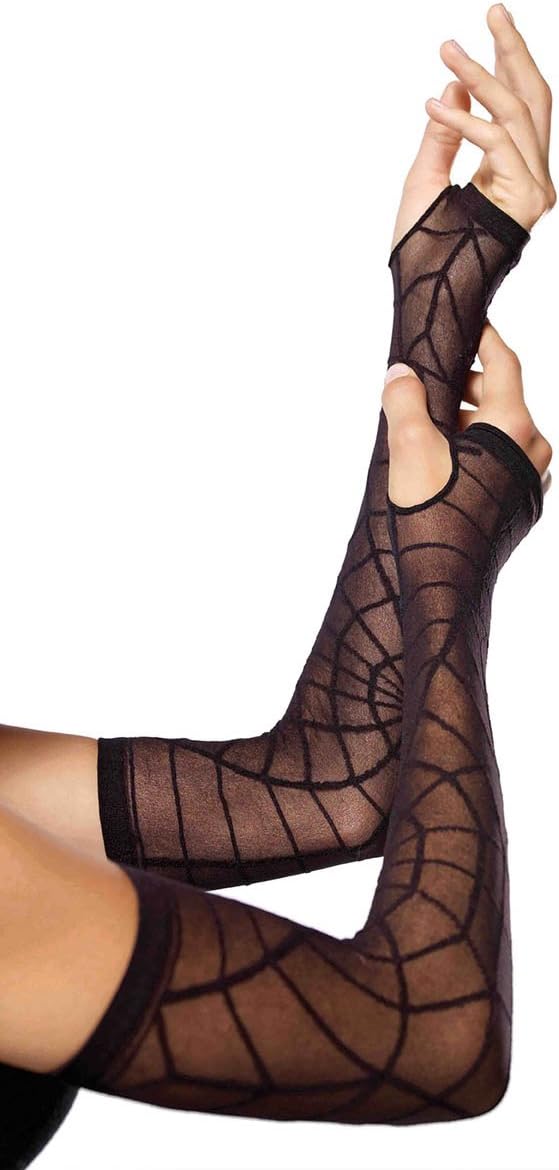 Spider Web Sheer Arm Warmers for Women