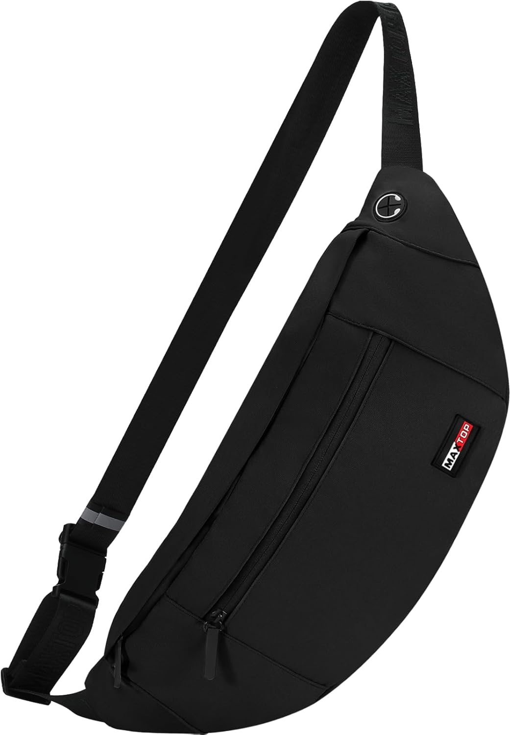 MAXTOP Large Crossbody Fanny Pack with 4-Zipper Pockets