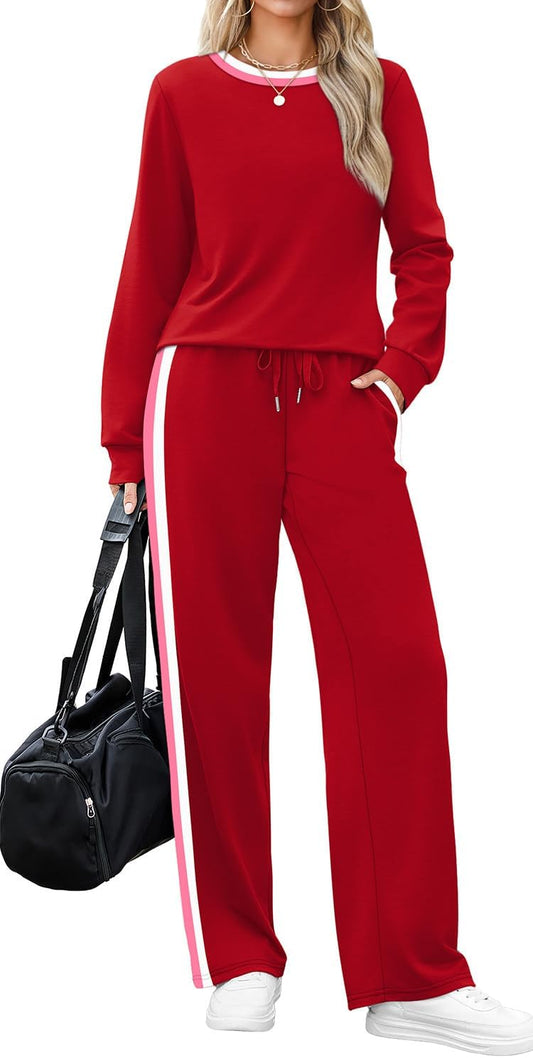 WIHOLL Wide Leg Sweatpants Set Women