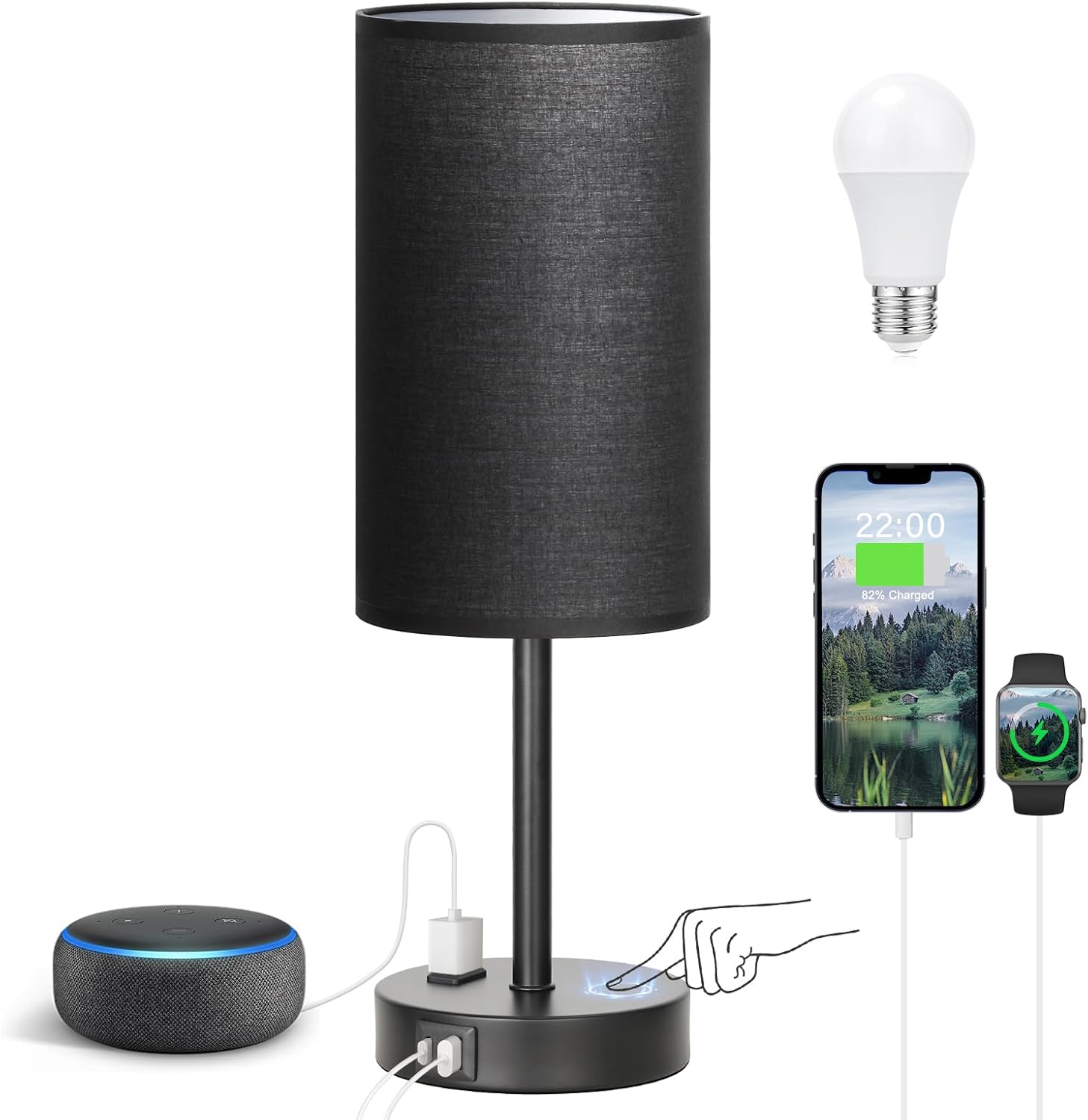 Bedside Touch Lamp 3-Way Dimmable