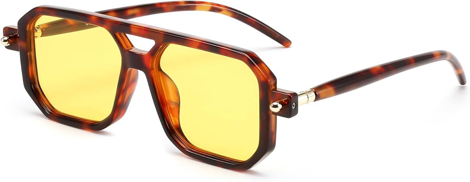 Vintage Flat Aviator Sunglasses for Women Men