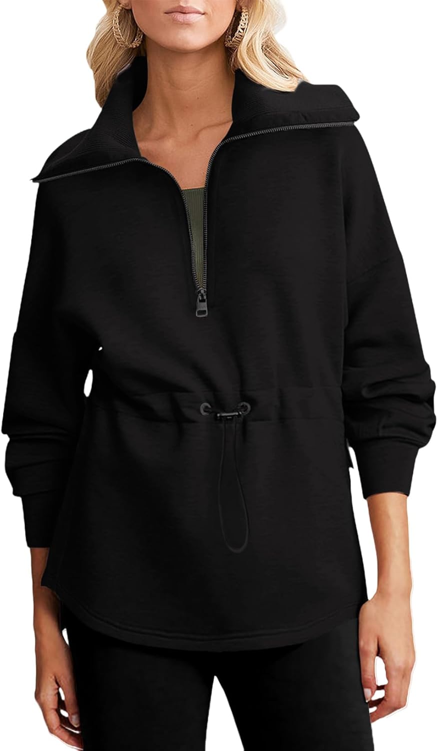 Dokotoo Womens Sweatshirt Oversized Half Zip