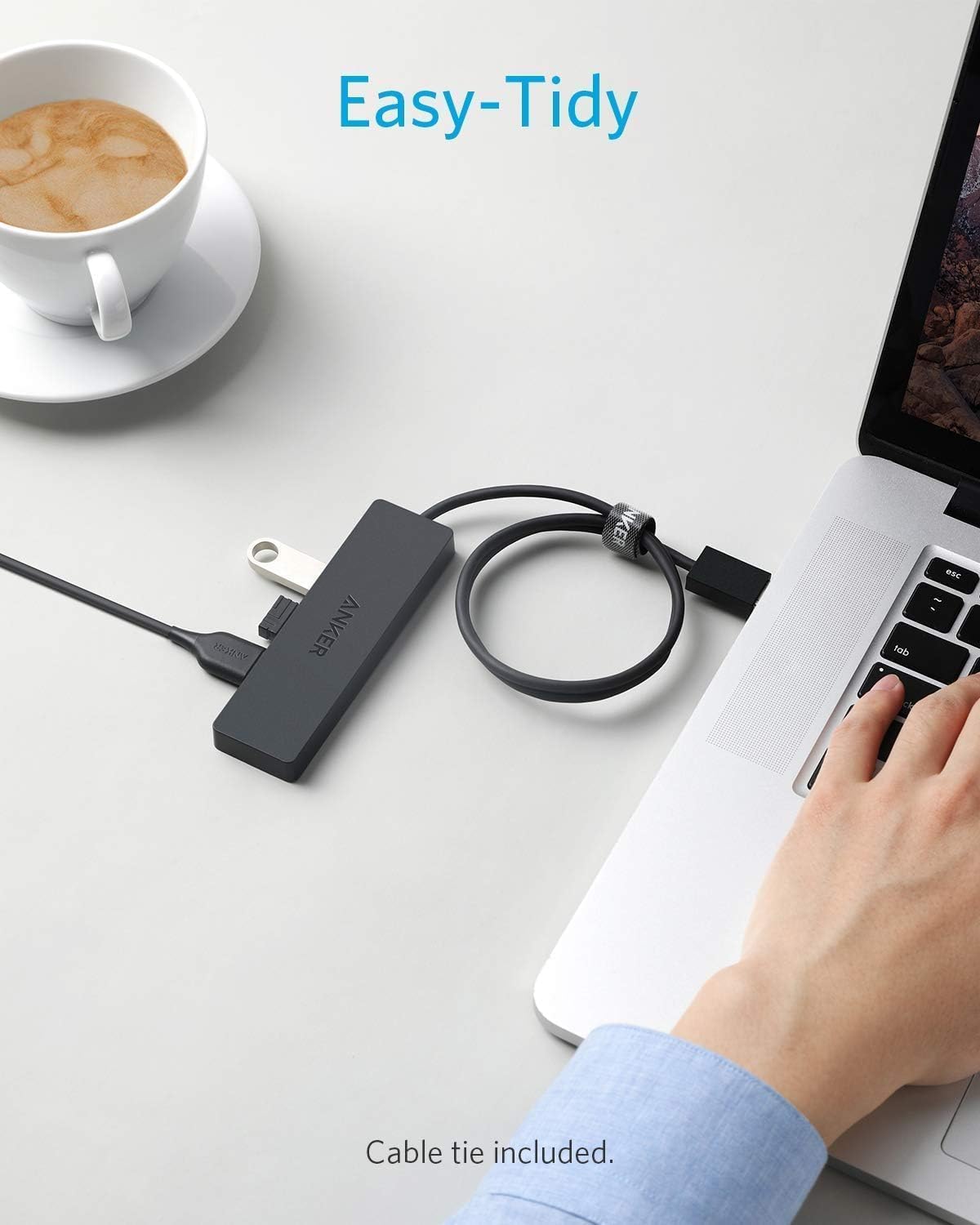 Anker 4-Port USB 3.0 Hub with 2ft Extended Cable