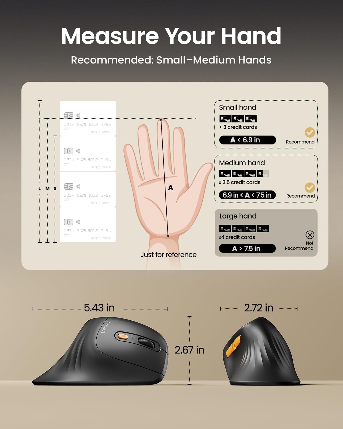 ProtoArc Wireless Ergonomic Vertical Mouse