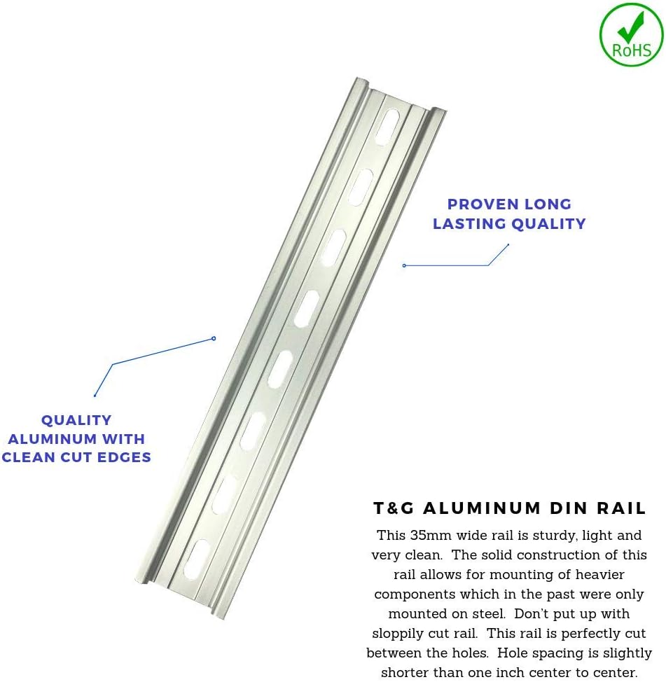 T&G 10 Pieces DIN Rail Slotted Aluminum RoHS