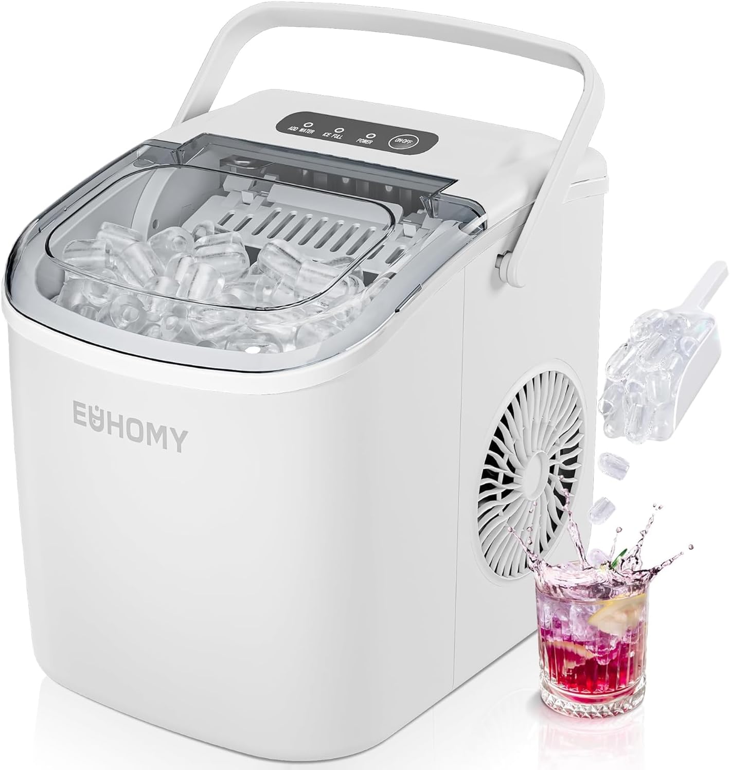 EUHOMY Countertop Ice Maker with Handle