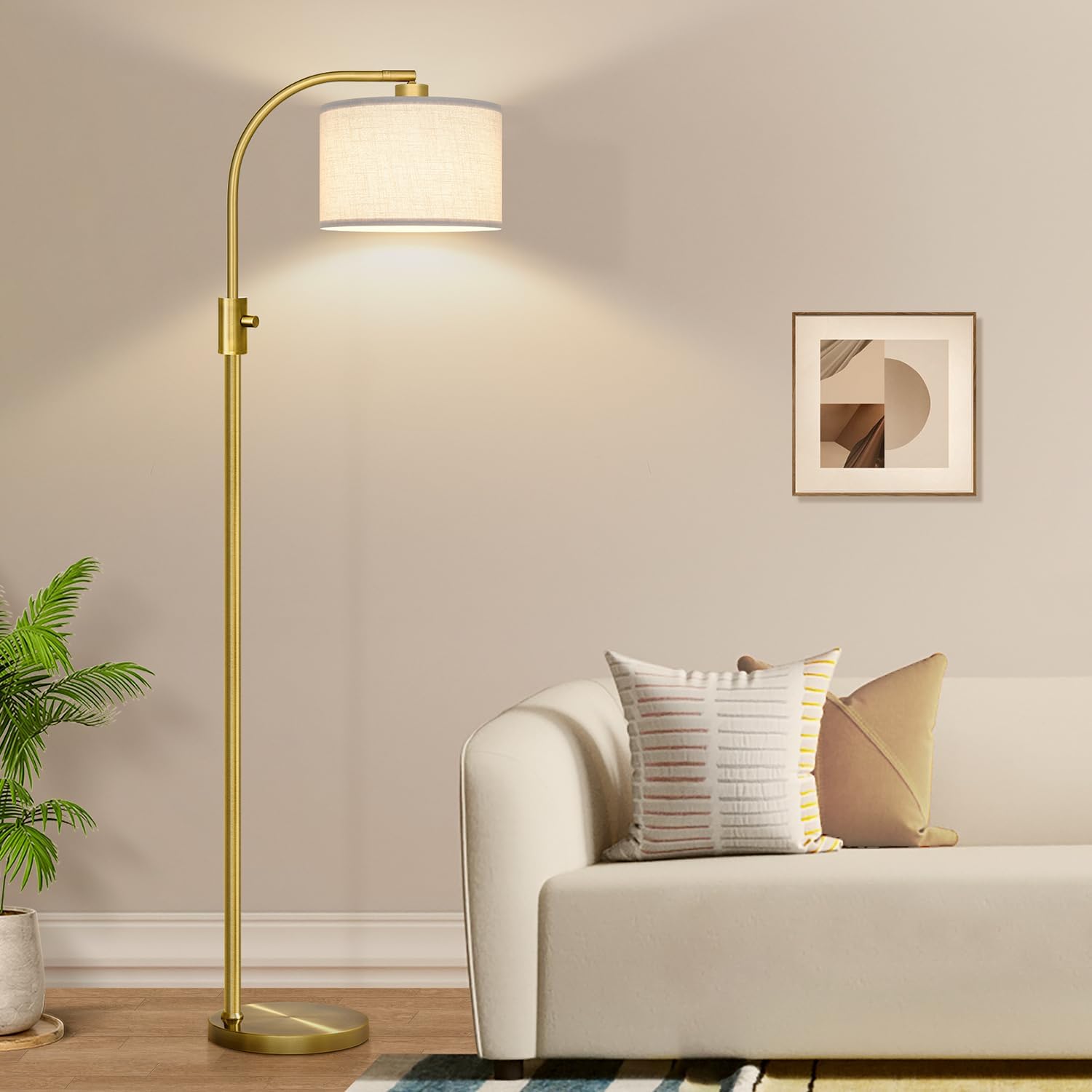 Nintiue Upgraded Modern Arc Dimmable Tall Standing Floor Lamp