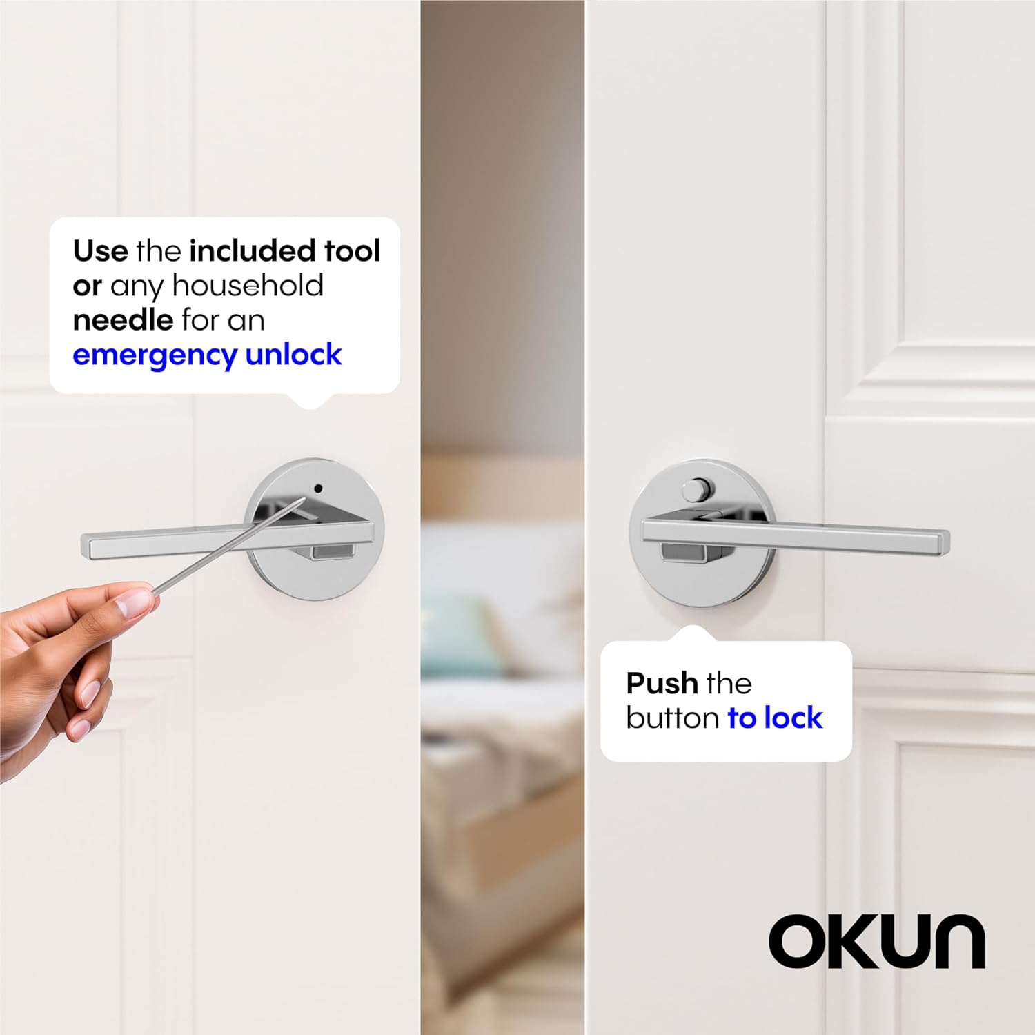 Bedroom Bathroom Privacy Lever Handle