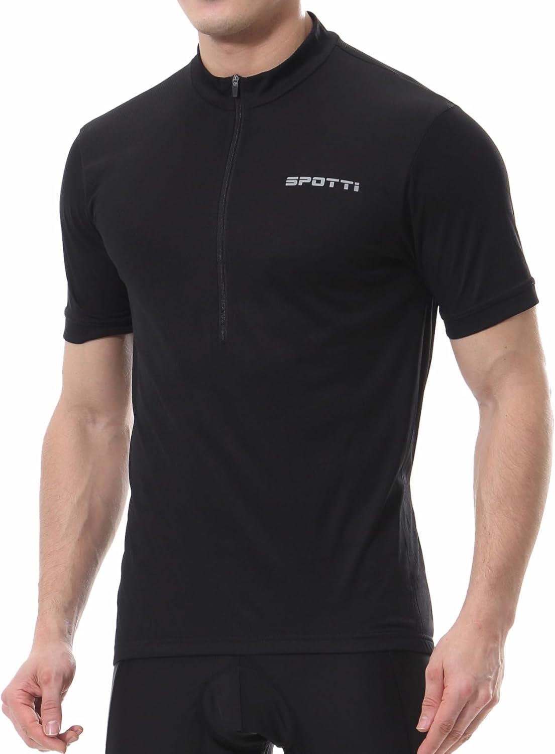 Spotti Men's Cycling Bike Jersey Short Sleeve with 3 Rear Pockets
