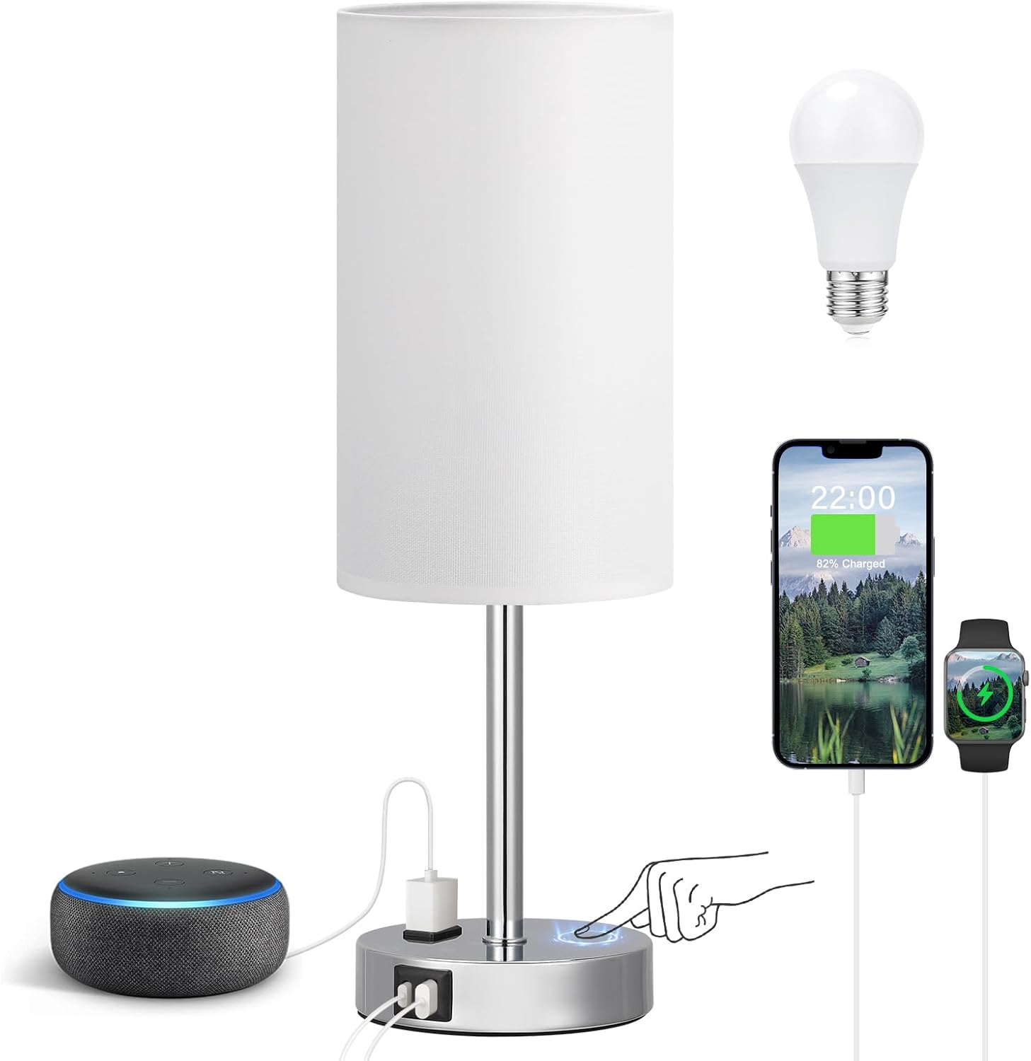 Bedside Touch Lamp 3-Way Dimmable