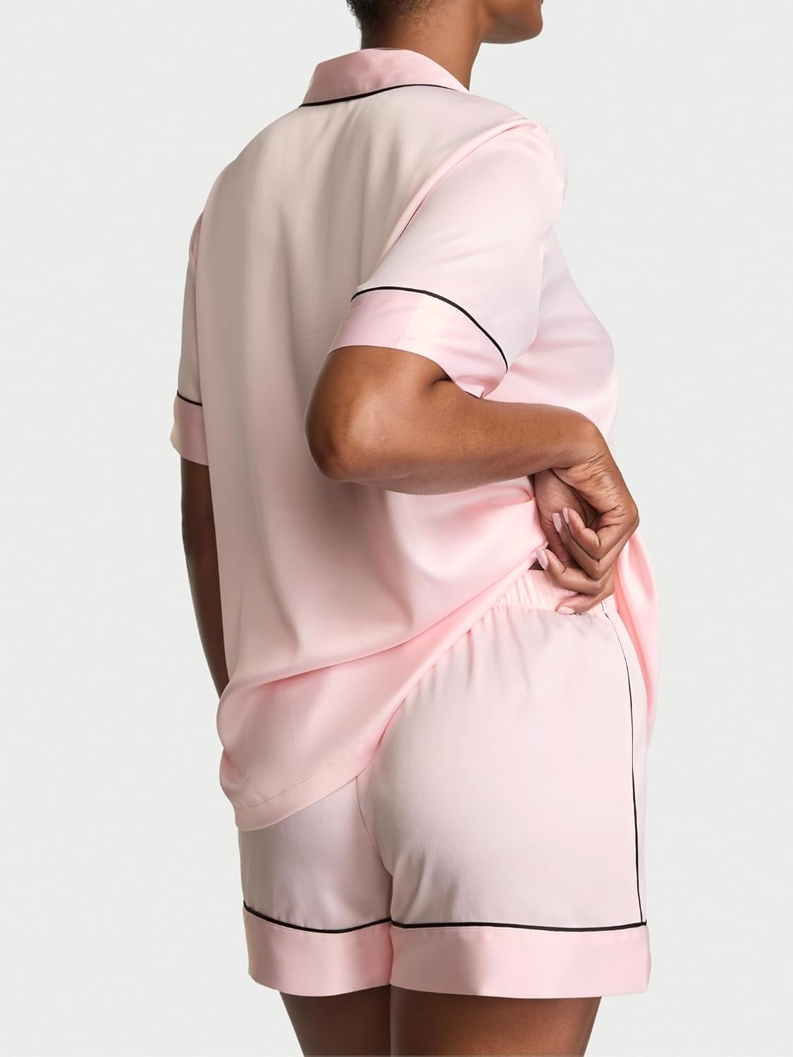 Victoria's Secret Satin Pajama Set Short Sleeve Button Down