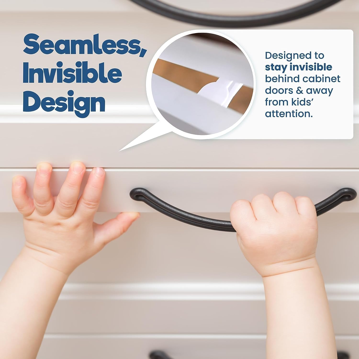 Invisible Baby Proofing Cabinet Latch Locks