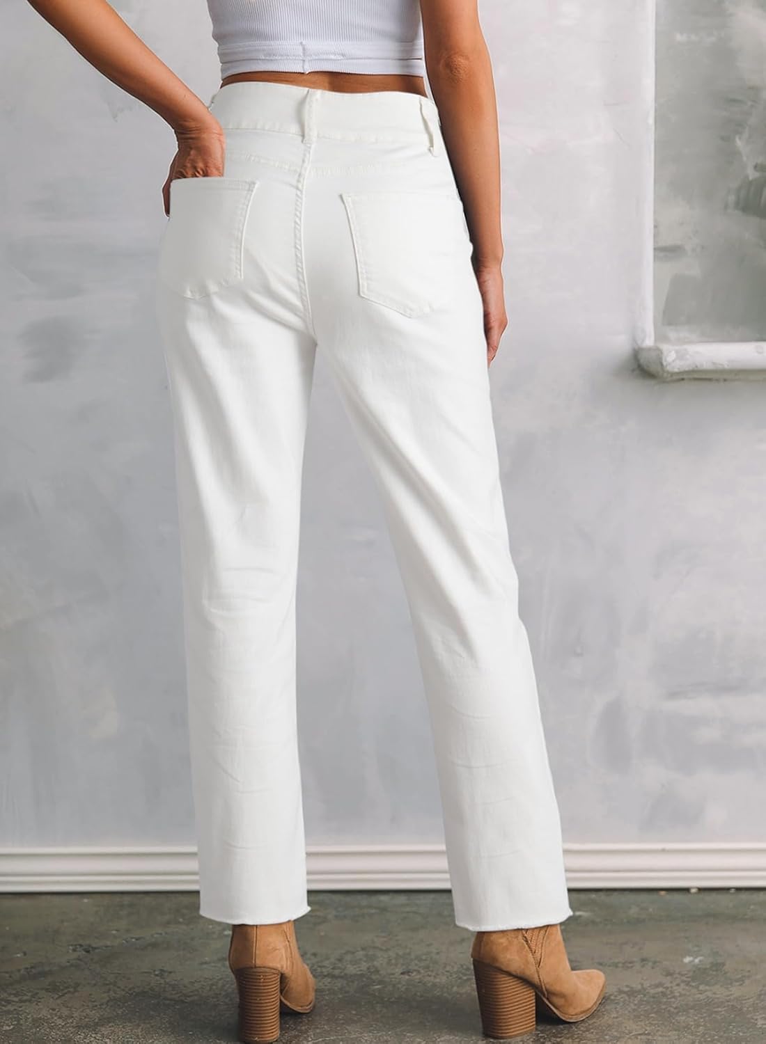 Sidefeel Women's High Waisted Jeans Strechy Fashion