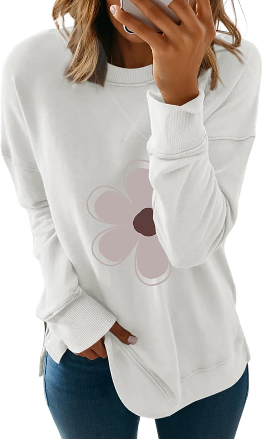 Casual Soft Long Sleeve Sweatshirt Women