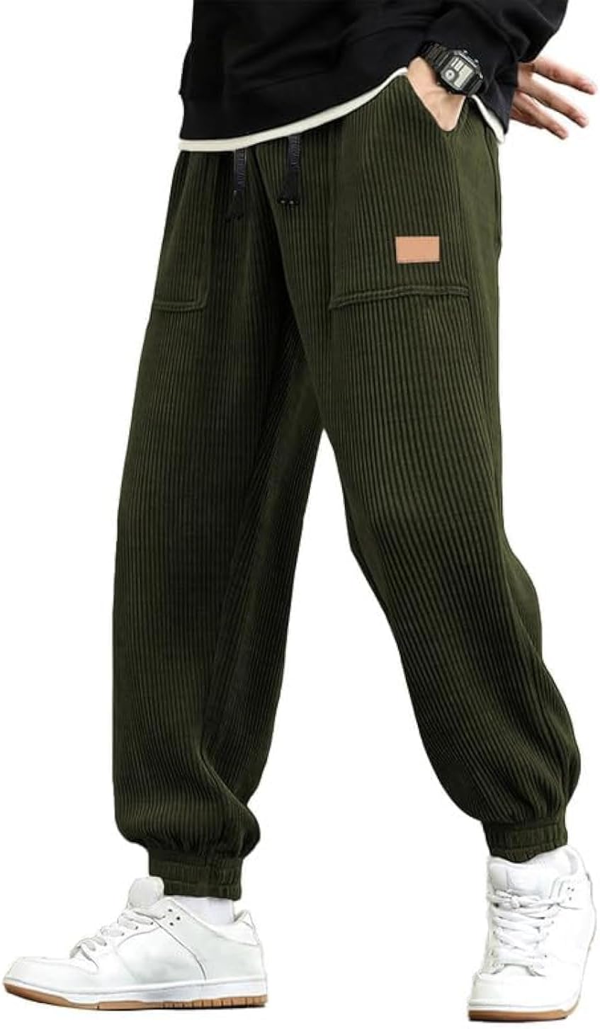 JMIERR Mens Corduroy Joggers Pants Casual Cargo Pants
