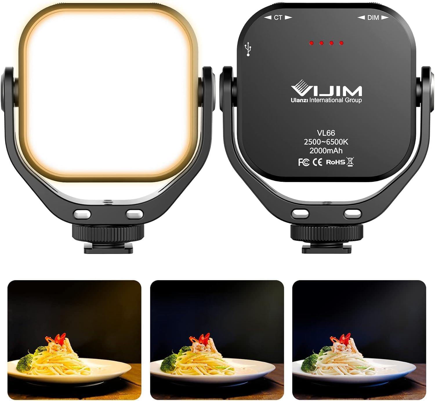 ULANZI VL49 2000mAh LED Video Light w 3 Cold Shoe