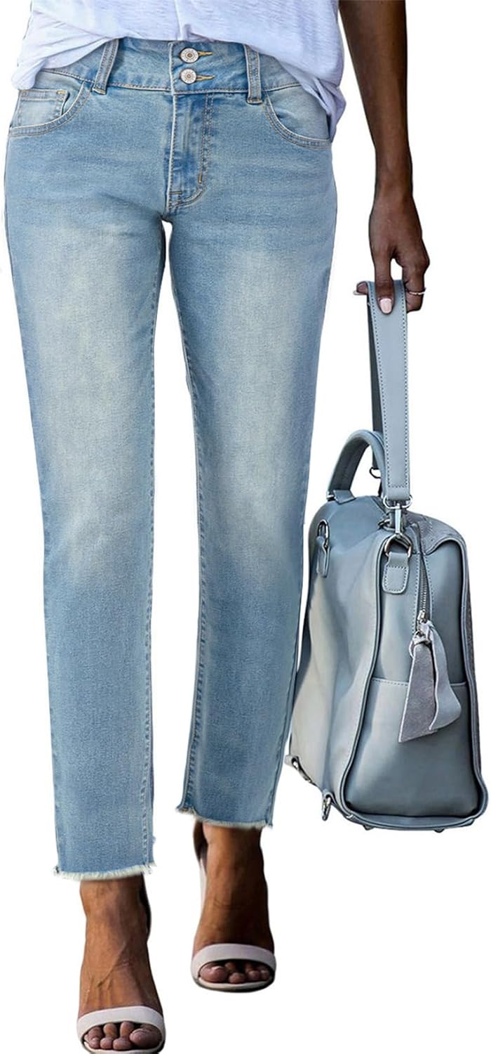 Sidefeel Women's High Waisted Jeans Strechy Fashion