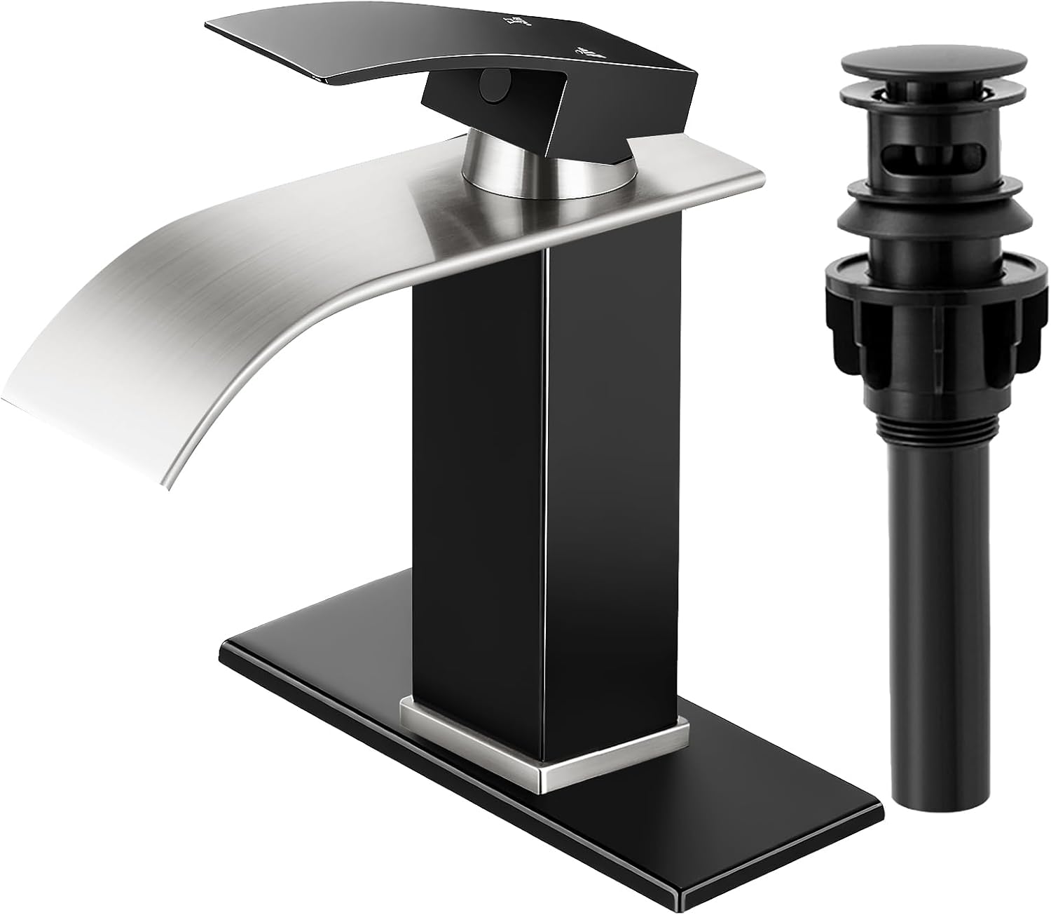 Matte Black Waterfall Bathroom Faucet
