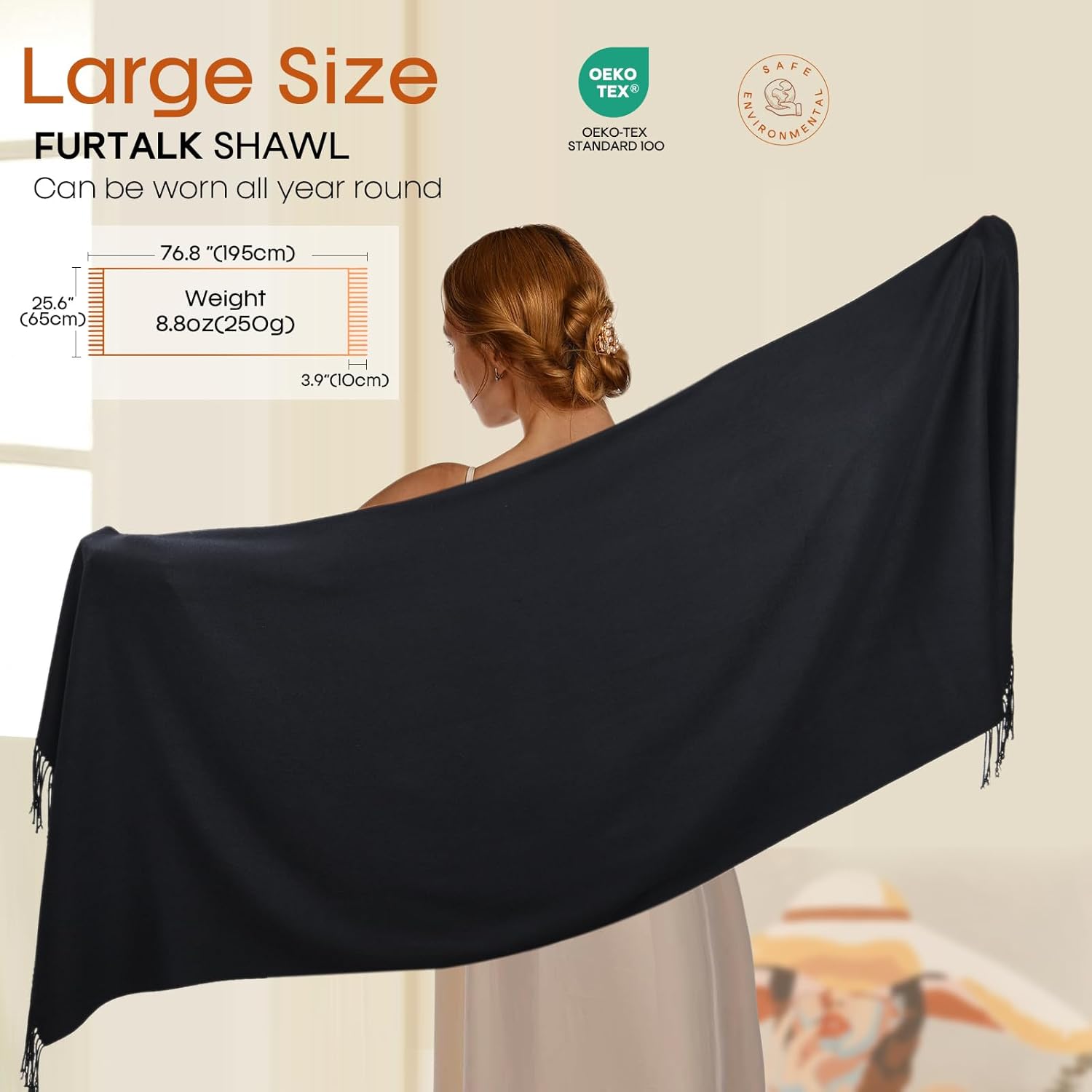 FURTALK Pashmina Shawls and Wraps for Evening Dress