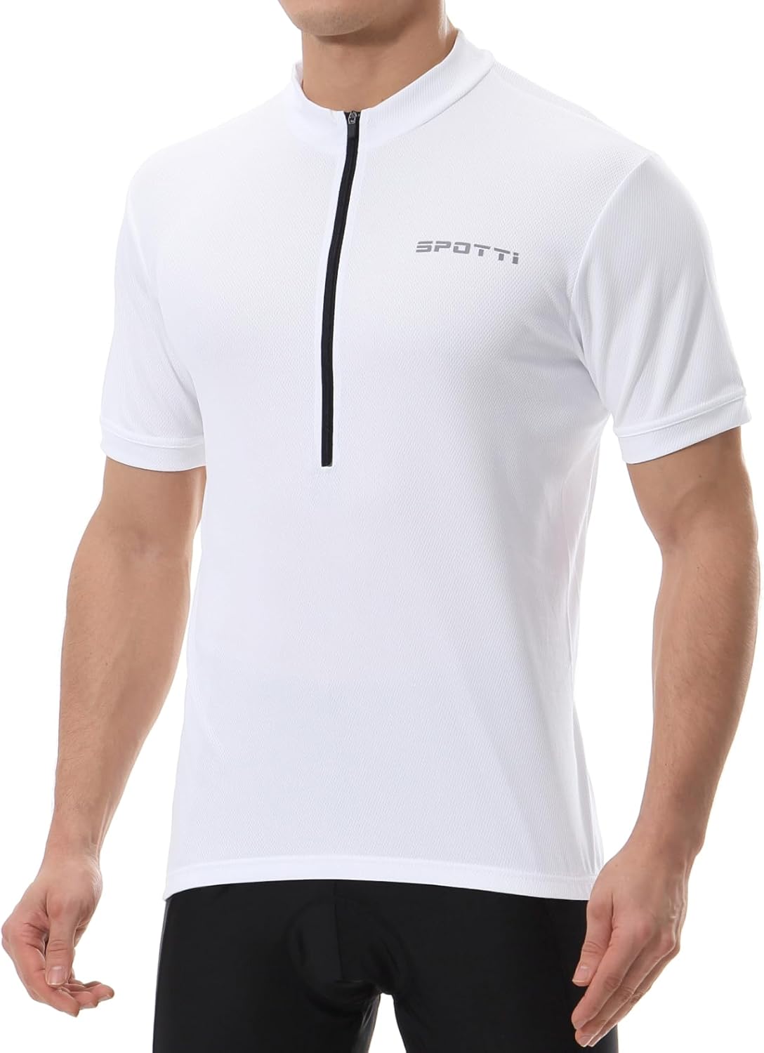 Spotti Men's Cycling Bike Jersey Short Sleeve with 3 Rear Pockets