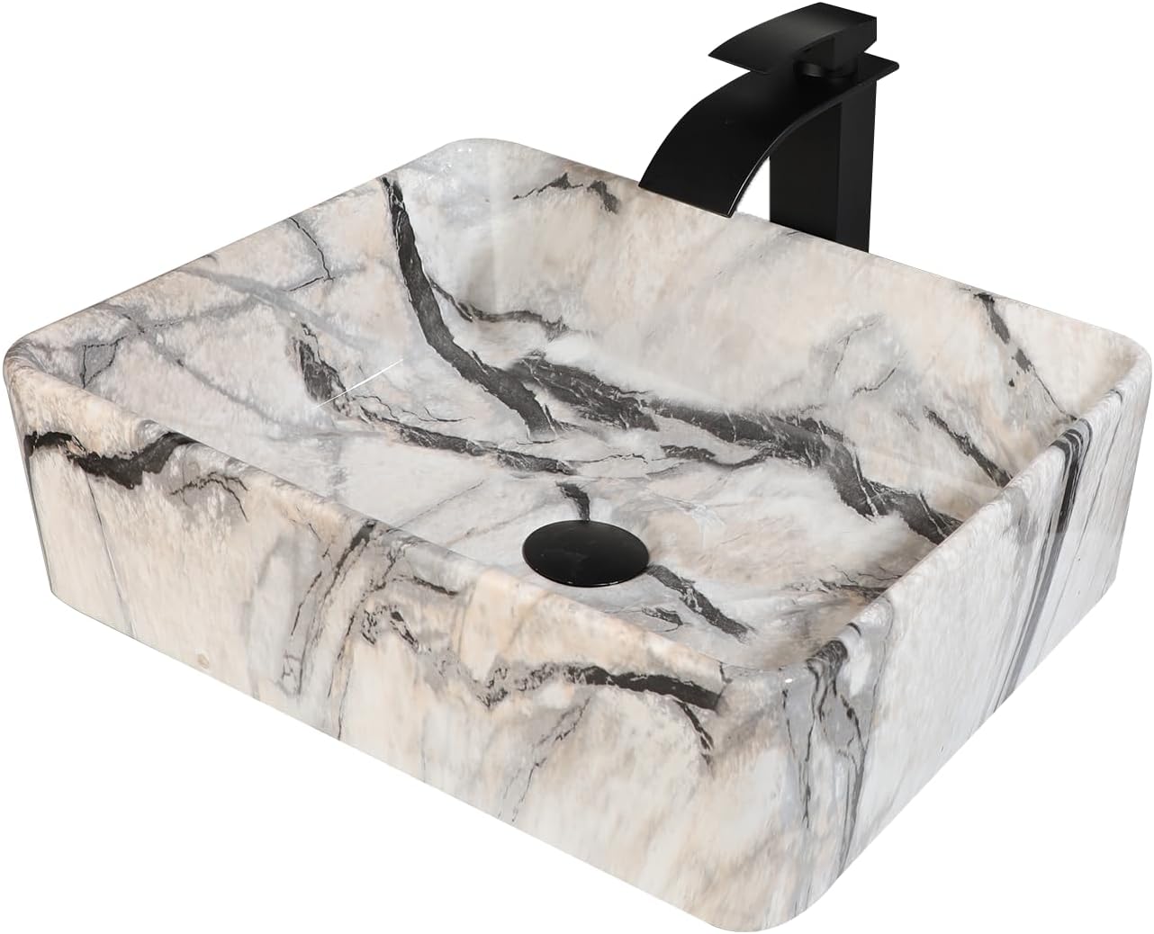 Small Rectangular Vessel Sink for Bathroom