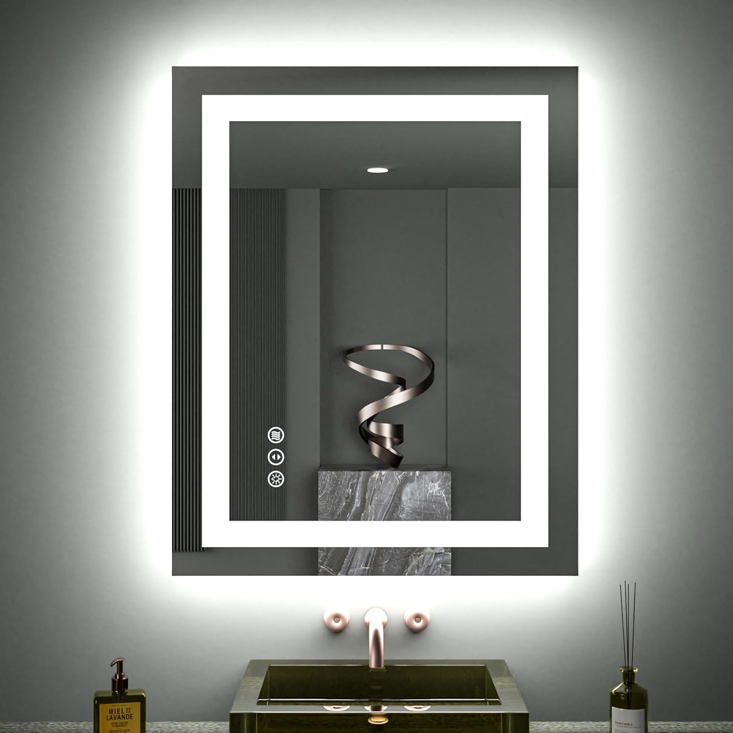 LOAAO 24X32 LED Bathroom Mirror with Lights