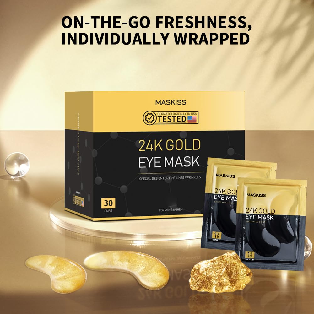 24K Gold Under Eye Patches for Dark Circles