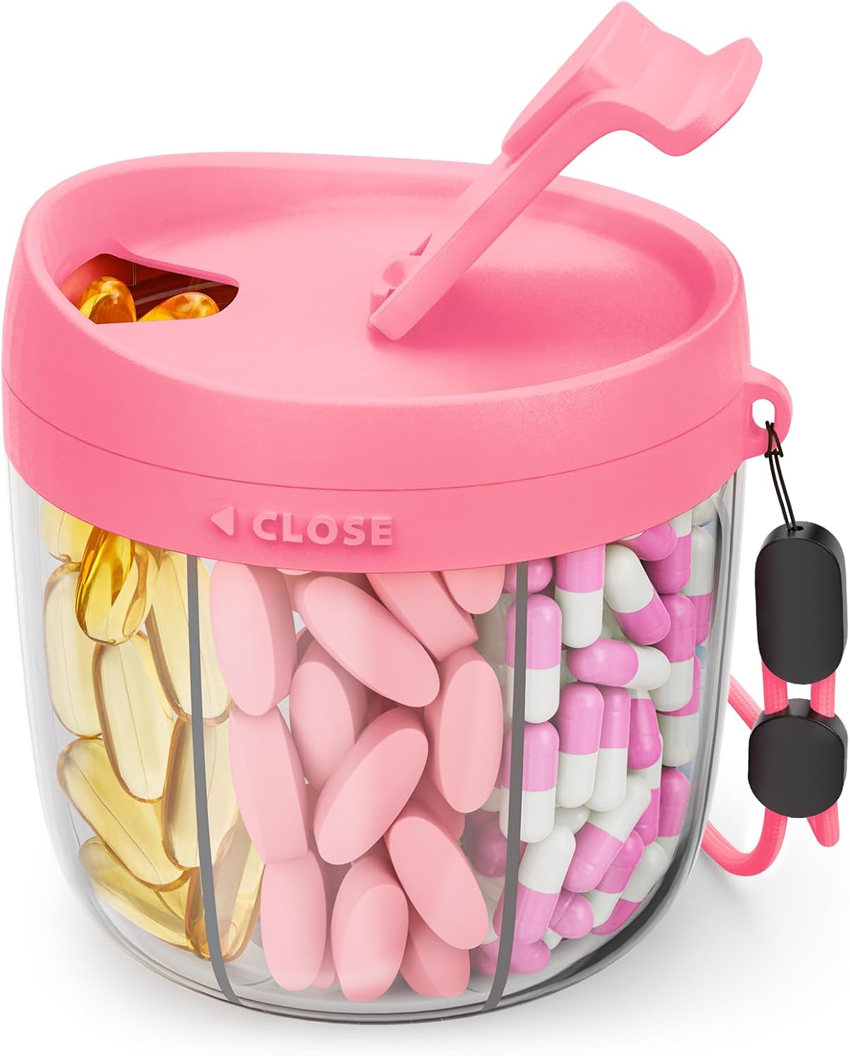 Cute Pill Dispenser with 7 Large Compartments