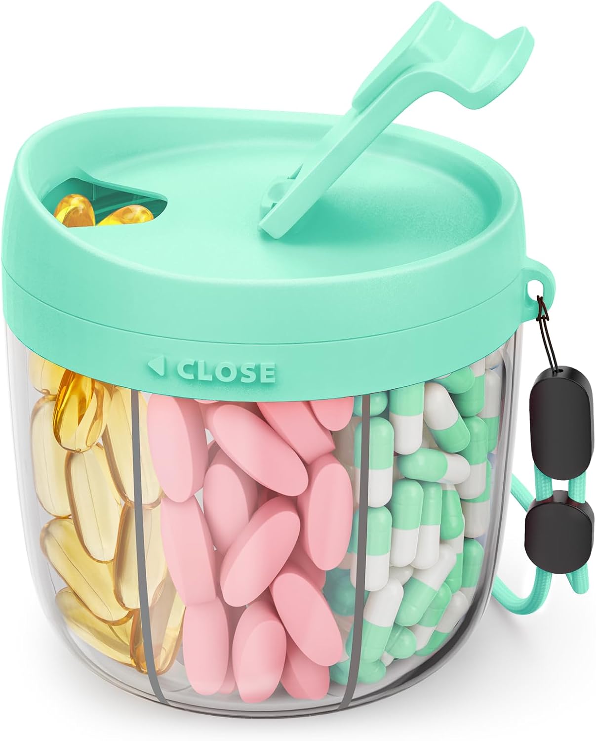 Cute Pill Dispenser with 7 Large Compartments