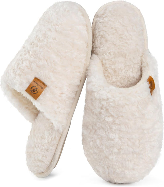 EverFoams Women's Fuzzy Slip-on Slippers