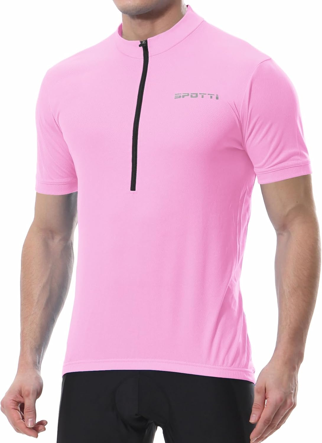 Spotti Men's Cycling Bike Jersey Short Sleeve with 3 Rear Pockets