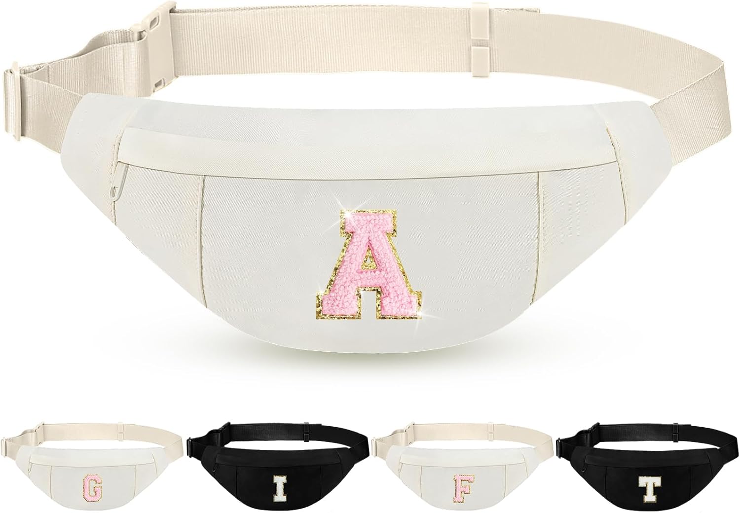 MAXTOP Large Crossbody Fanny Pack with 4-Zipper Pockets