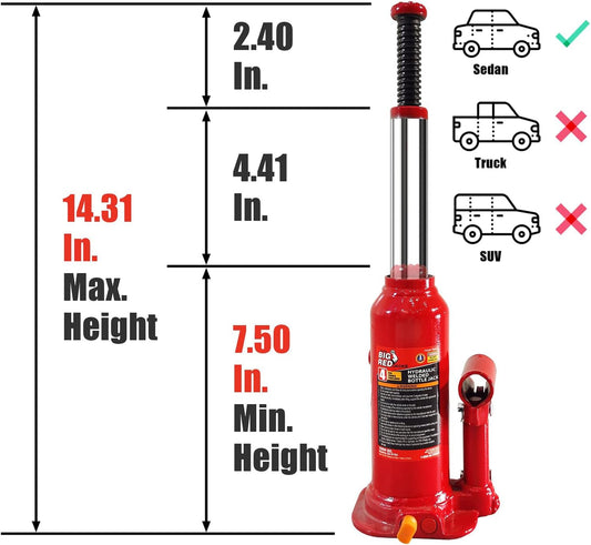 Torin T90413 Big Red Hydraulic Bottle Jack