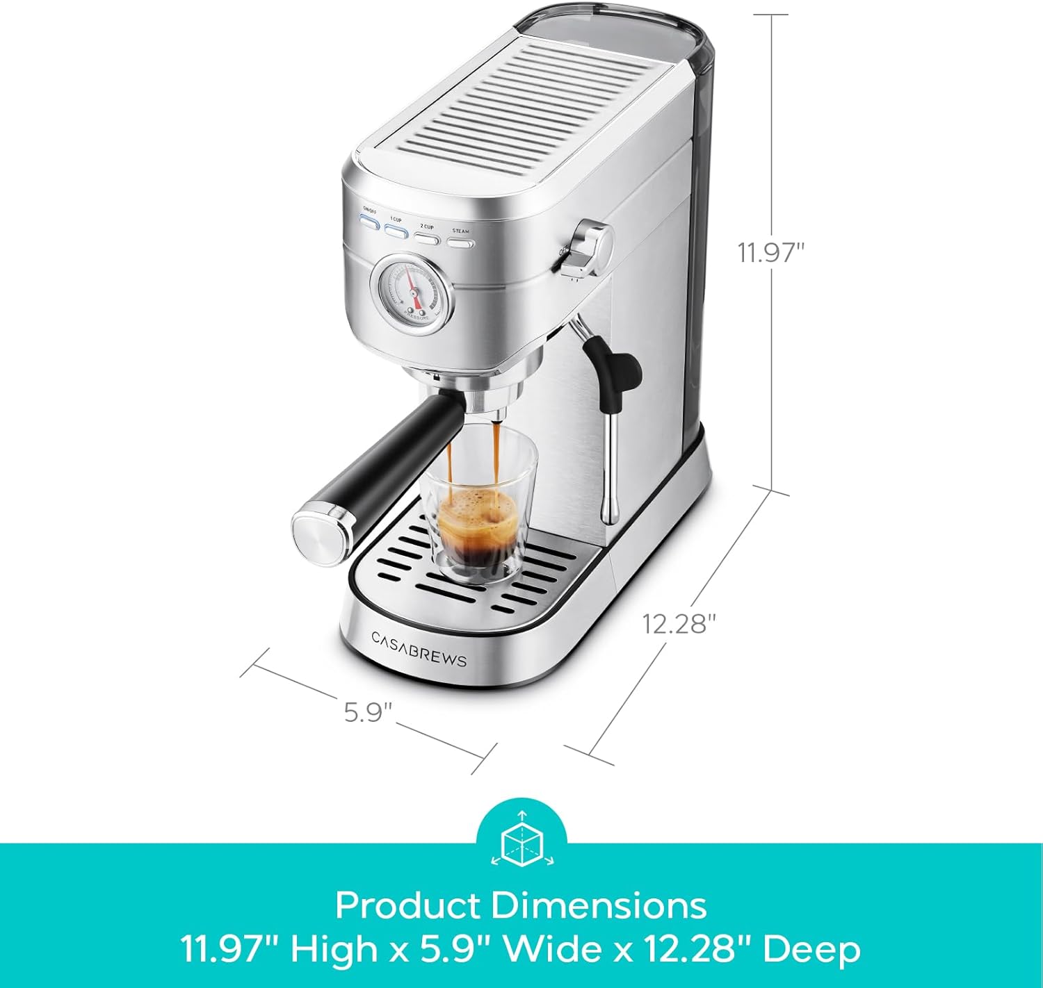 CASABREWS Espresso Machine 20-Bar with Milk Frother