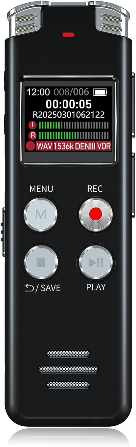 64GB Digital Voice Recorder with Playback