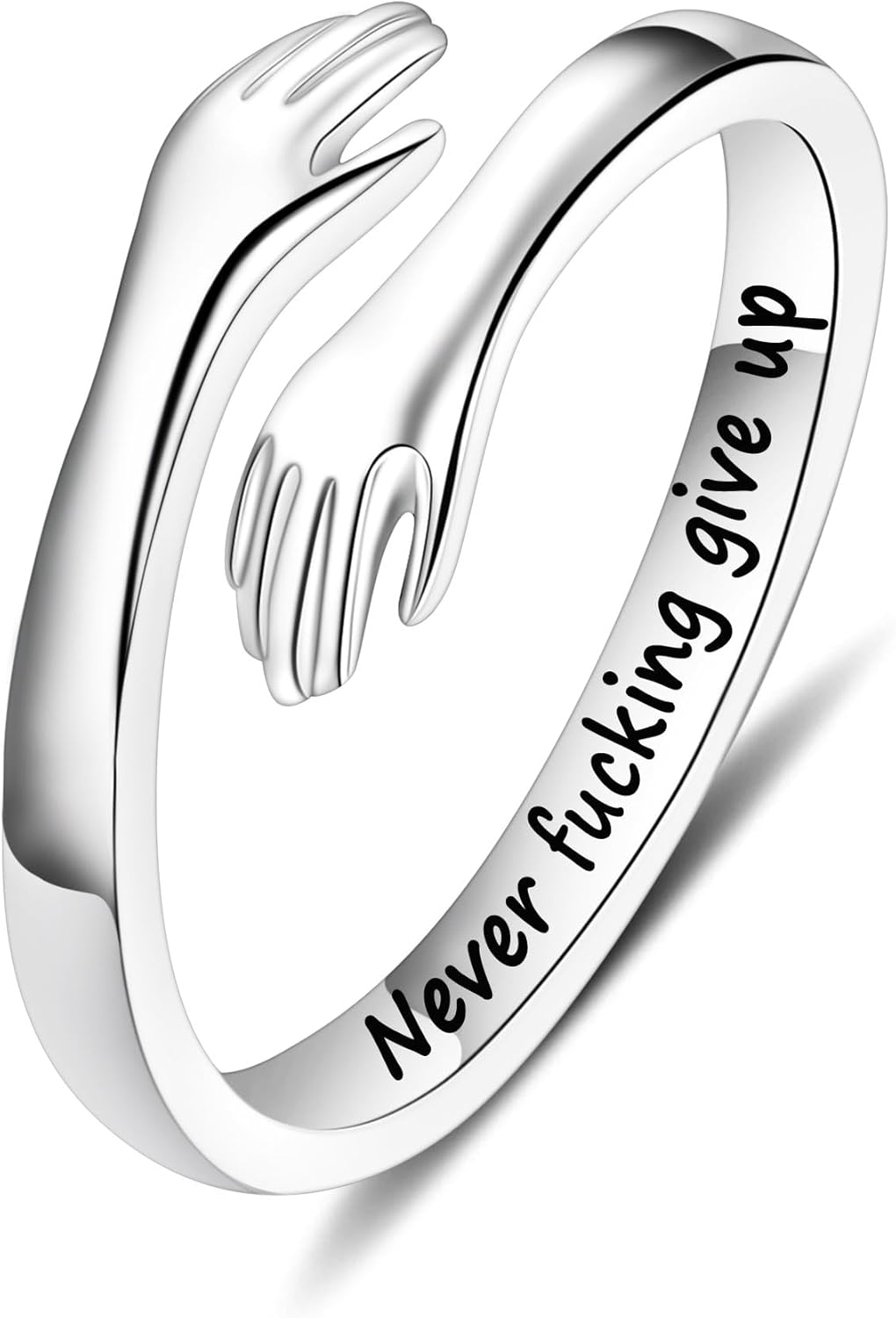 Yesteel S925 Sterling Silver Hug Ring for Women Teen Girls