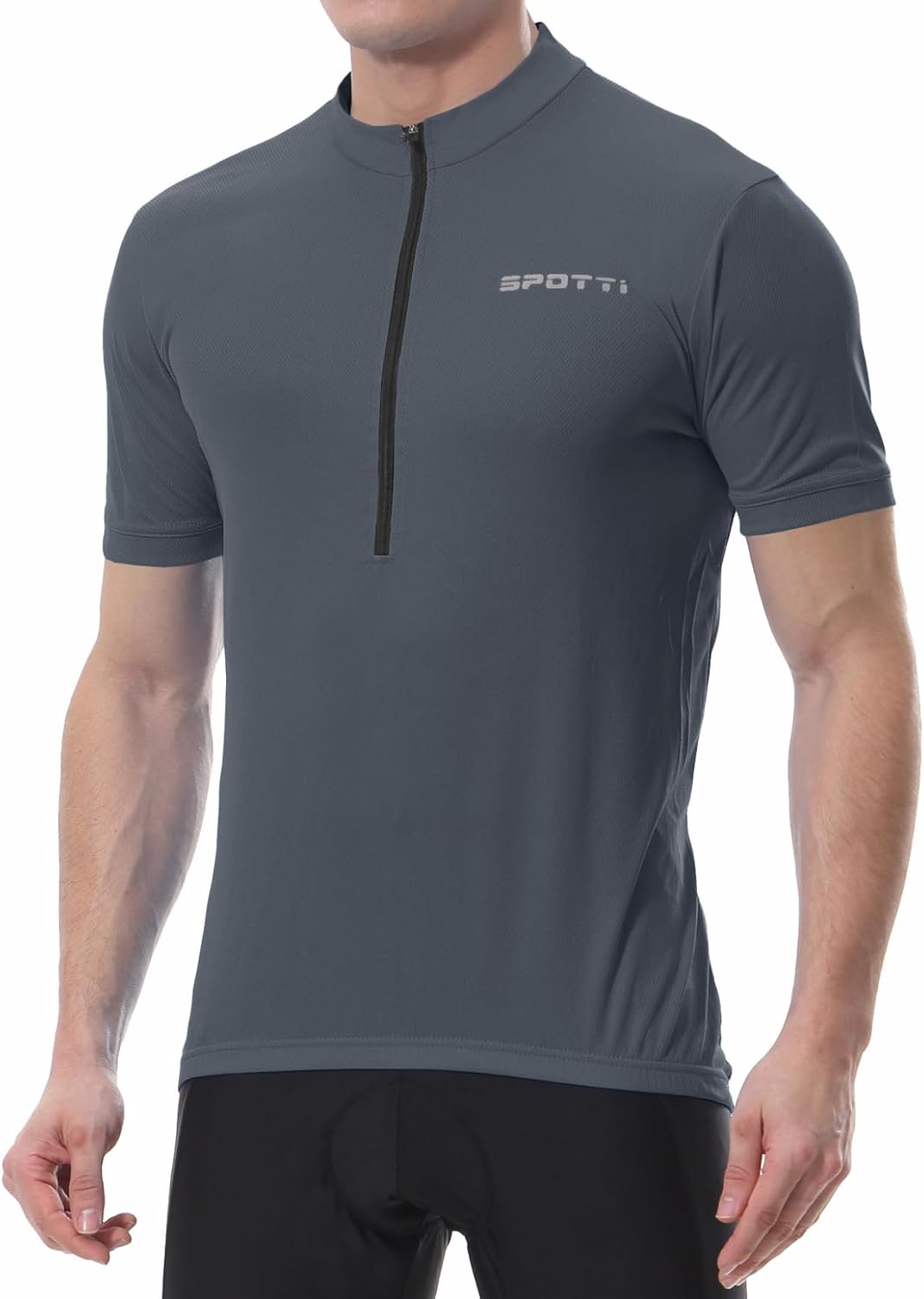 Spotti Men's Cycling Bike Jersey Short Sleeve with 3 Rear Pockets