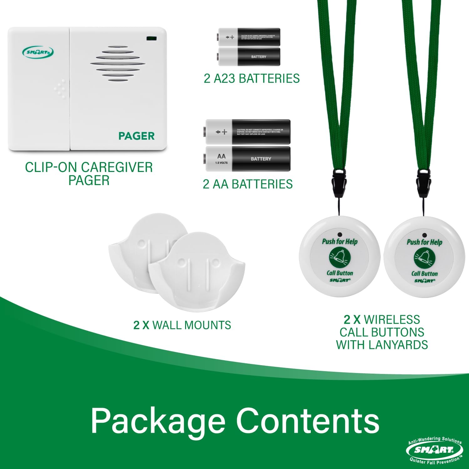 Smart Caregiver Pager System with 2 Call Buttons