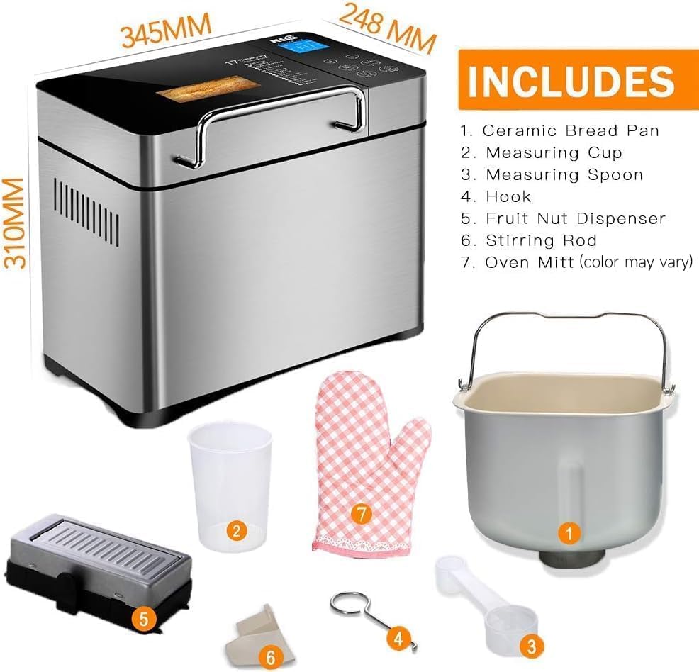 KBS Pro 2LB Stainless Steel Bread Maker